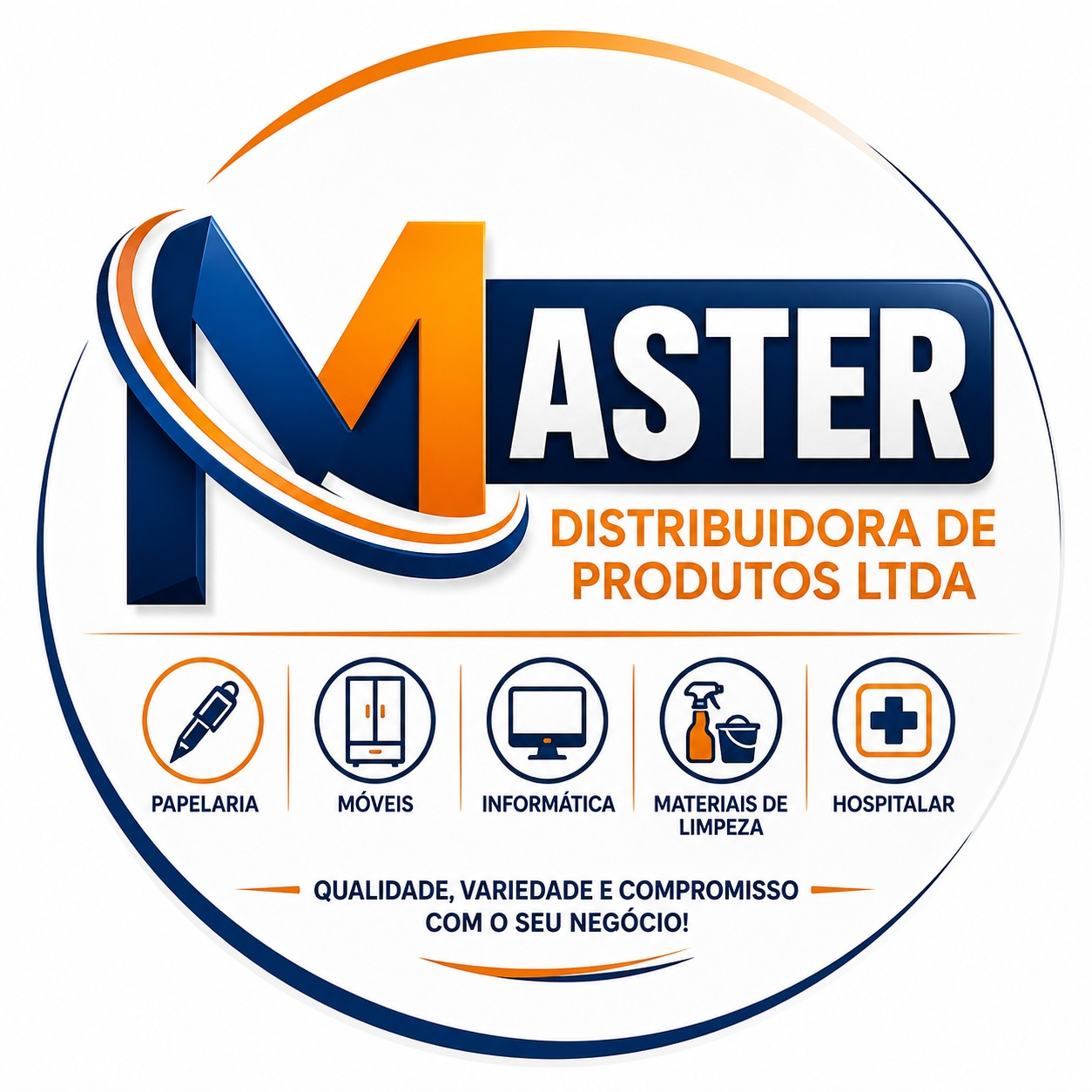 Master Distribuidora de Produtos Ltda.: papelaria, móveis, informática, materiais de limpeza e hospitalar
